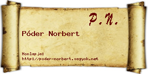 Póder Norbert névjegykártya