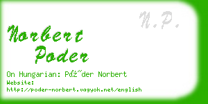 norbert poder business card